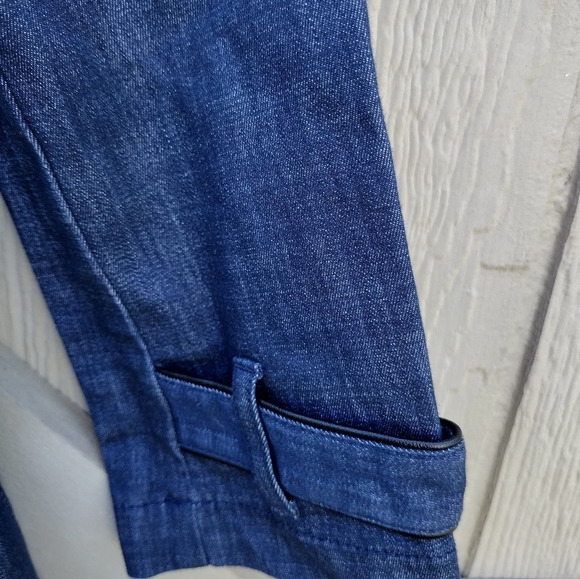 WHBM Blue Tailored Military Denim Jacket 2 NWT - Picture 6 of 10